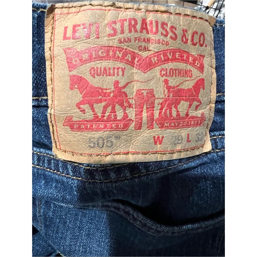 Levi's 505 Straight Leg Jeans in Dark Blue Denim W29 L32 - Picture 4 of 8